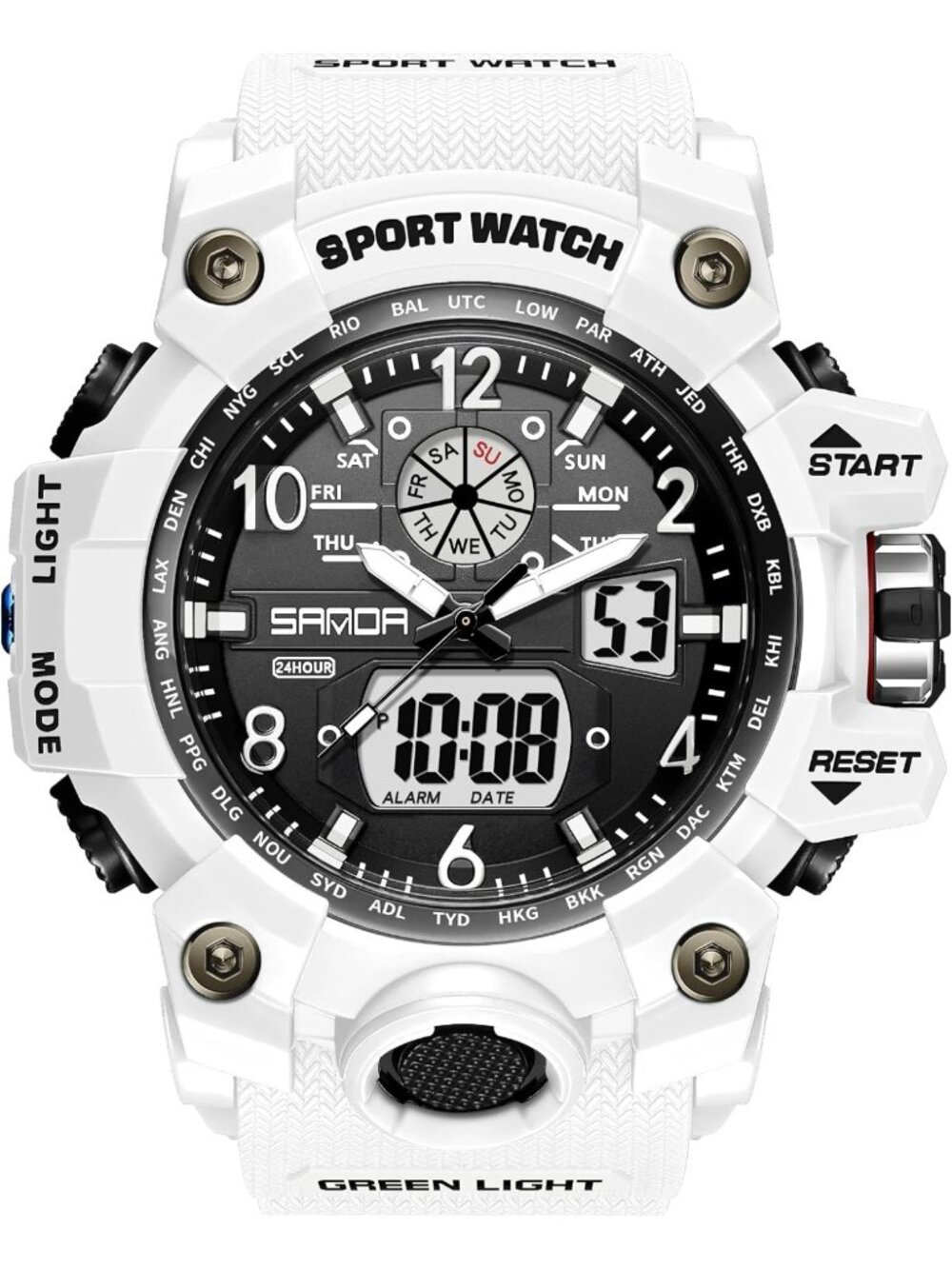Men's Waterproof Military Sports Watch - Multi-Function LED Alarm & Stopwatch